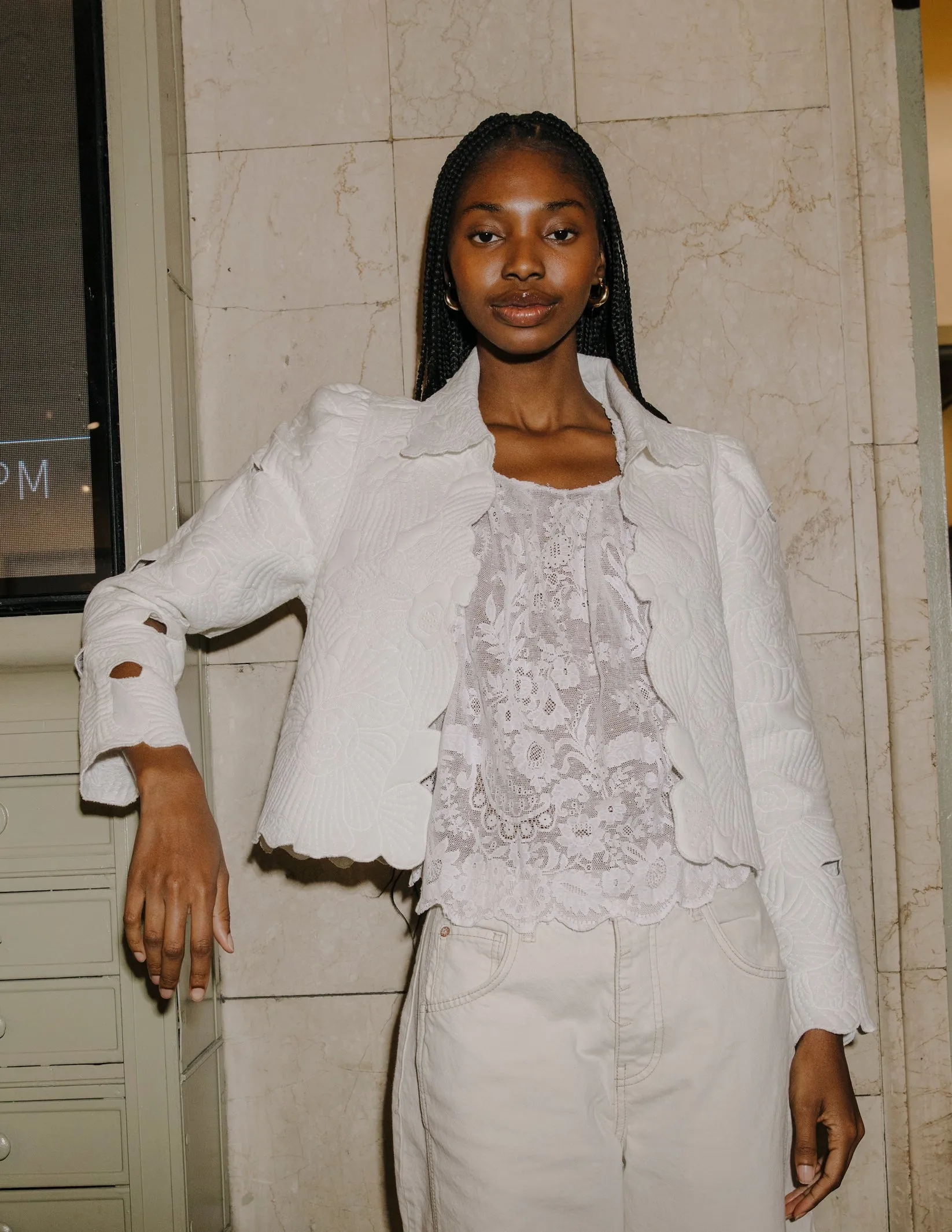 Sylvia White Embroidered Jacket by Love the Label