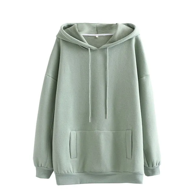 Tangada women fleece hoodie sweatshirts winter japanese fashion 2025 oversize ladies pullovers warm pocket hooded jacket SD60