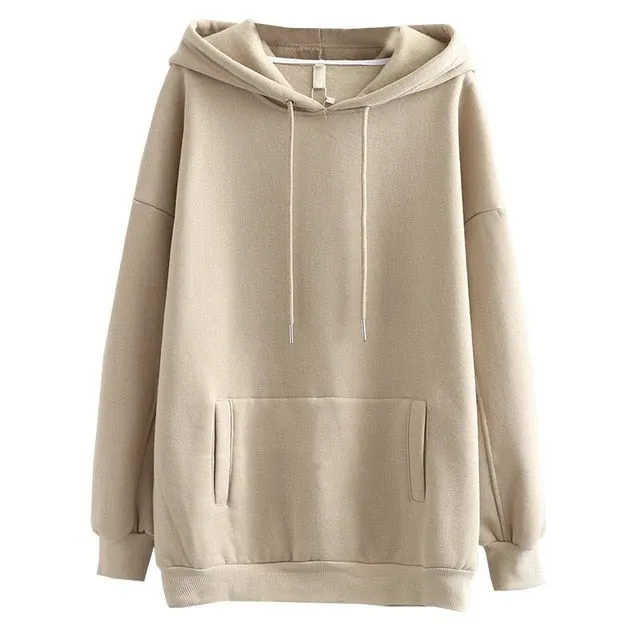 Tangada women fleece hoodie sweatshirts winter japanese fashion 2025 oversize ladies pullovers warm pocket hooded jacket SD60