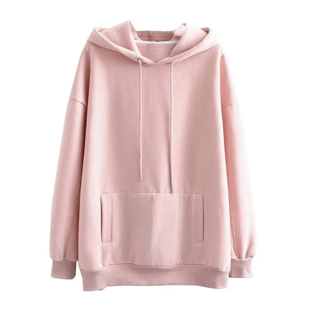 Tangada women fleece hoodie sweatshirts winter japanese fashion 2025 oversize ladies pullovers warm pocket hooded jacket SD60