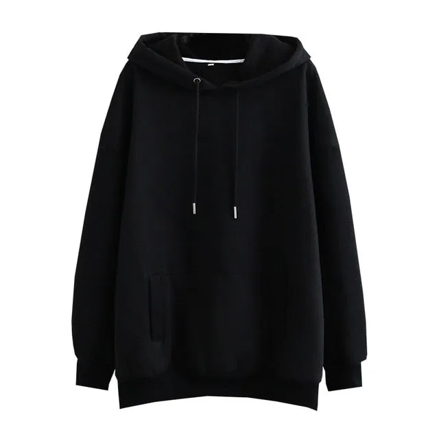 Tangada women fleece hoodie sweatshirts winter japanese fashion 2025 oversize ladies pullovers warm pocket hooded jacket SD60