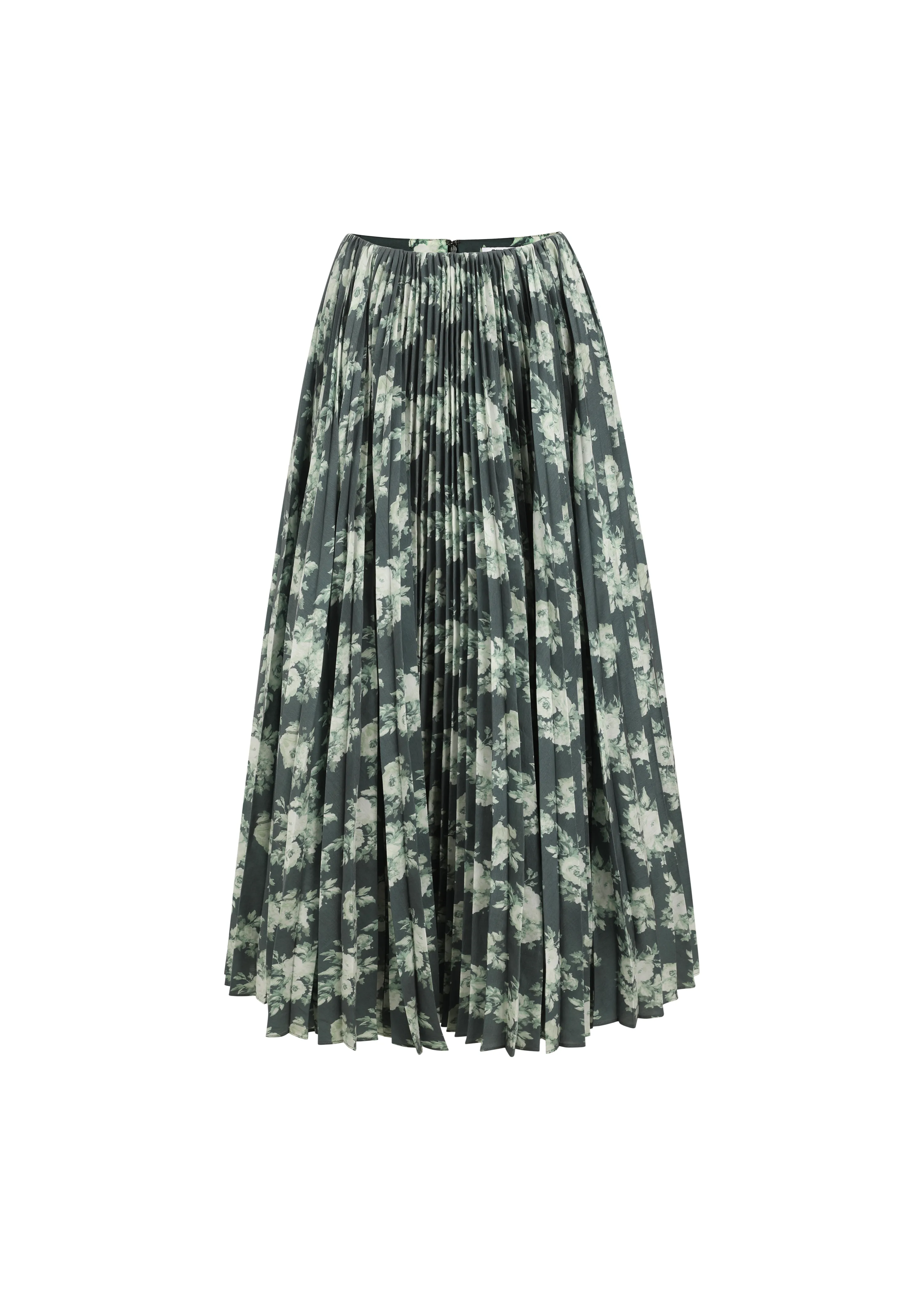 The Cherise Pleated Skirt in Emerald Rose