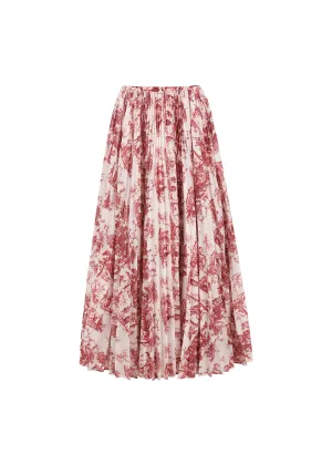 The Cherise Pleated Skirt in Ivory Luxembourg