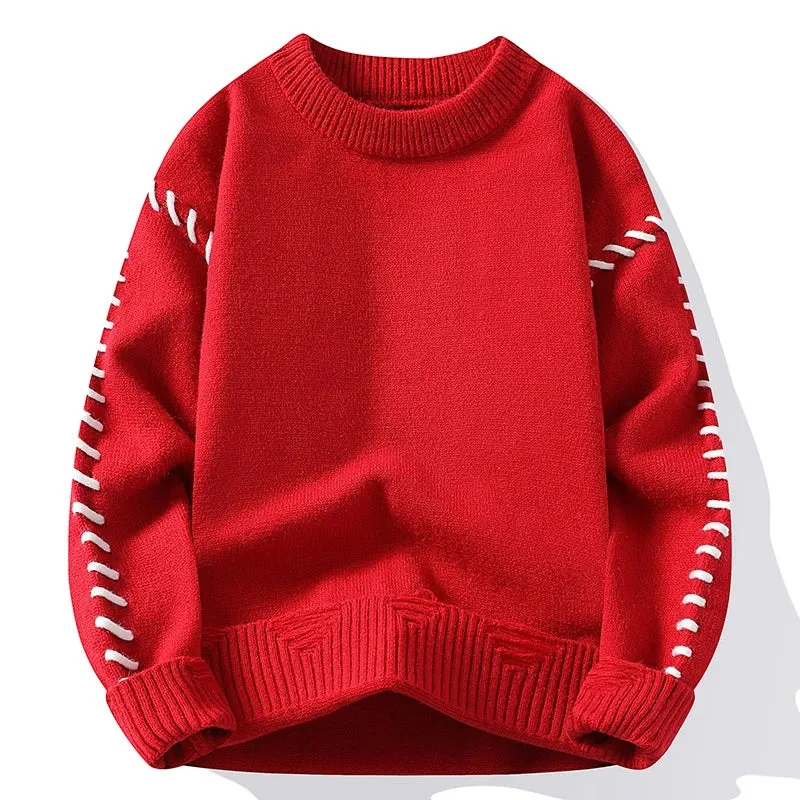 Thermal Pull Homme 2024 New Autumn Winter High Quality Casual Loose Sweater Men Wool Pullovers Soft Warm Mens Christmas Jumper