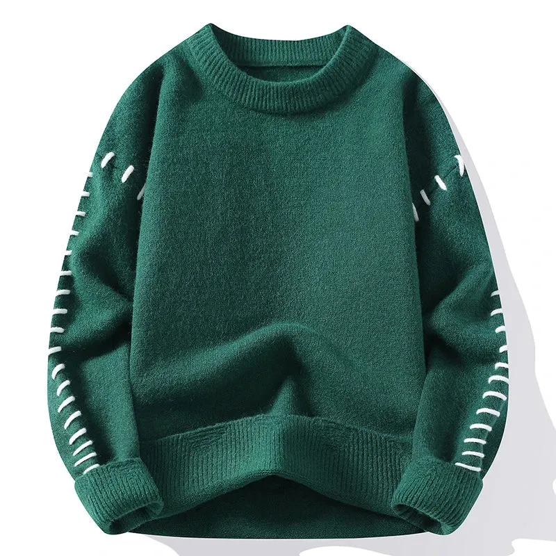 Thermal Pull Homme 2024 New Autumn Winter High Quality Casual Loose Sweater Men Wool Pullovers Soft Warm Mens Christmas Jumper