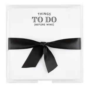 Things to Do Before Wine Notepad in Tray