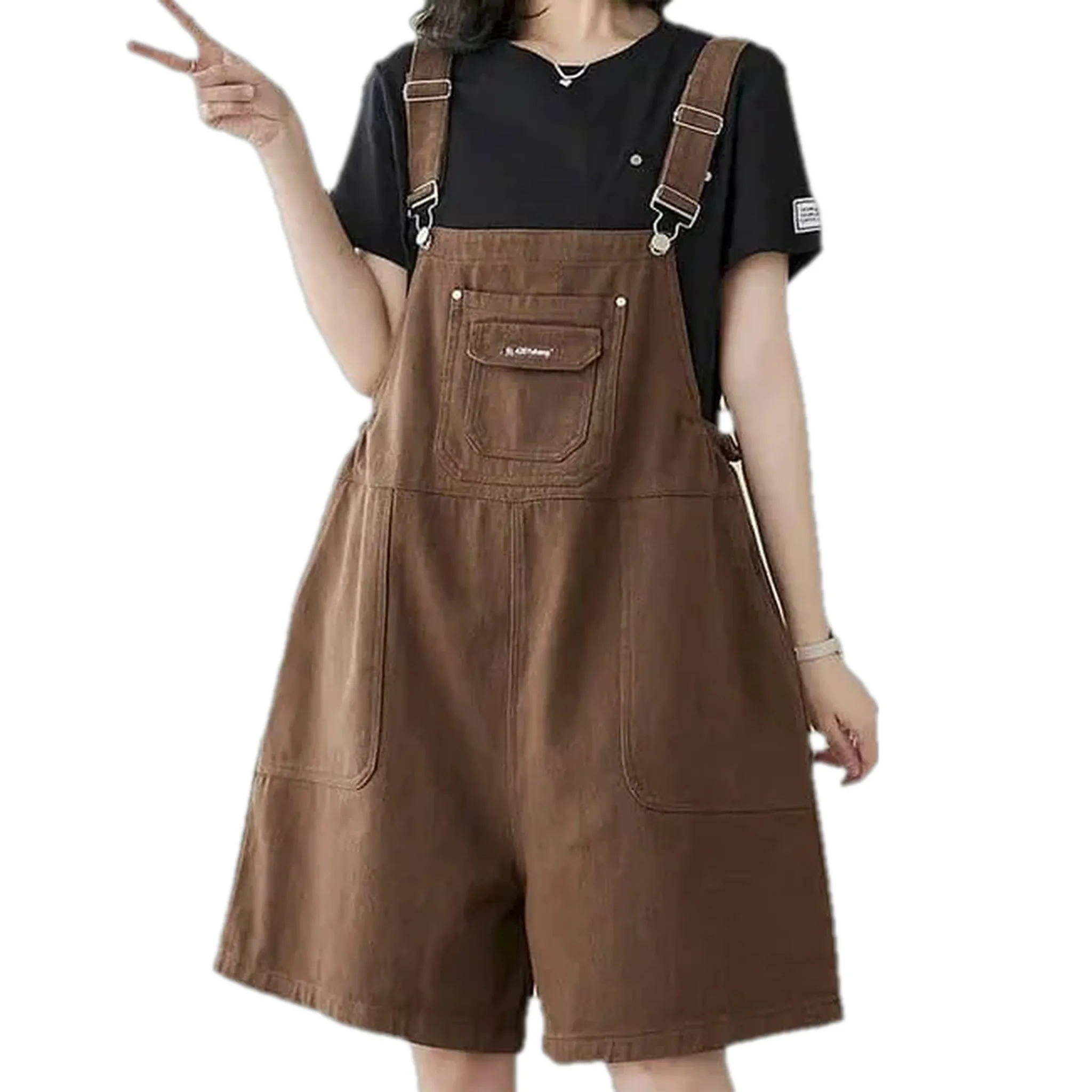 Trendy casual colorful baggy women's jeans overall