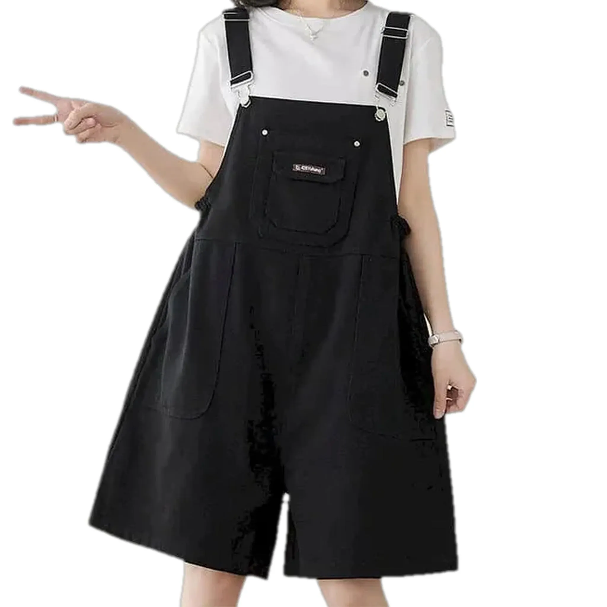 Trendy casual colorful baggy women's jeans overall