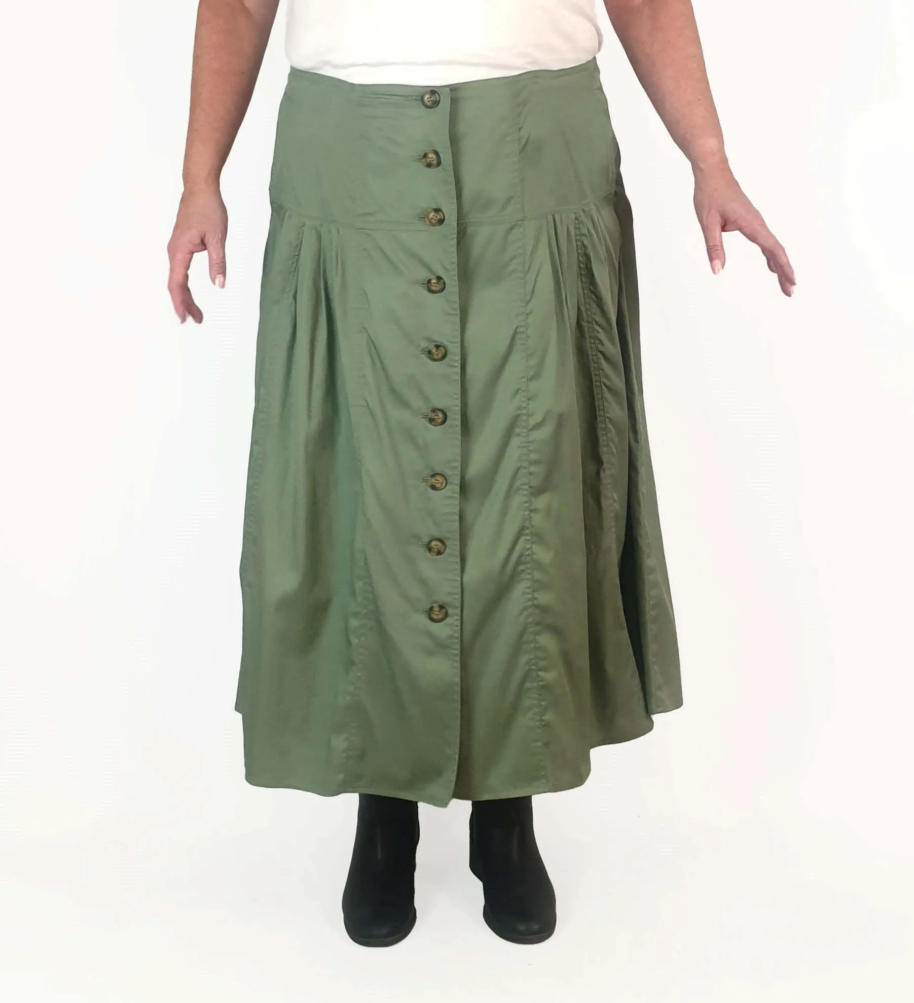 Trenery green midi length skirt size 18
