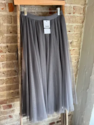 Tulle Midi Skirt- Ash