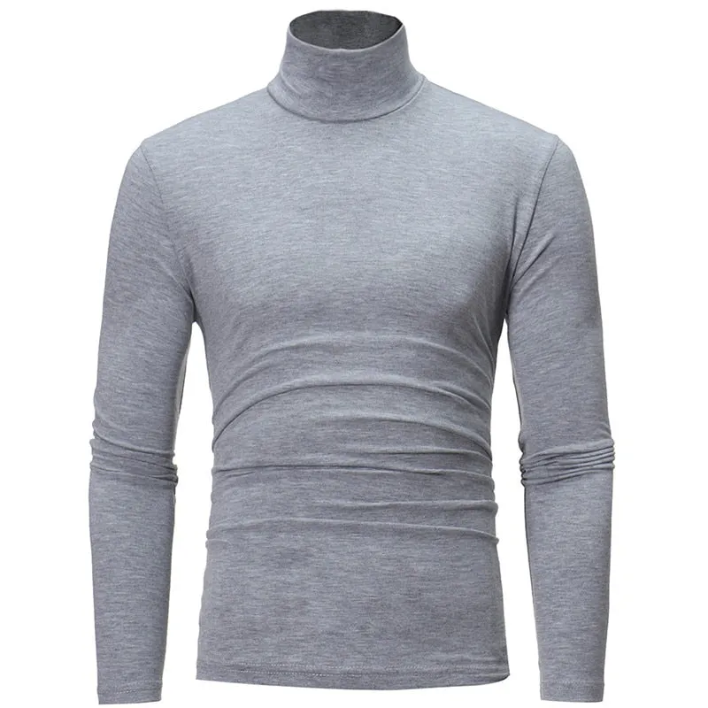 turtleneck for men slim elastic thin pullover men Spring Autumn knitting turtleneck men brand Men's high neck sweater