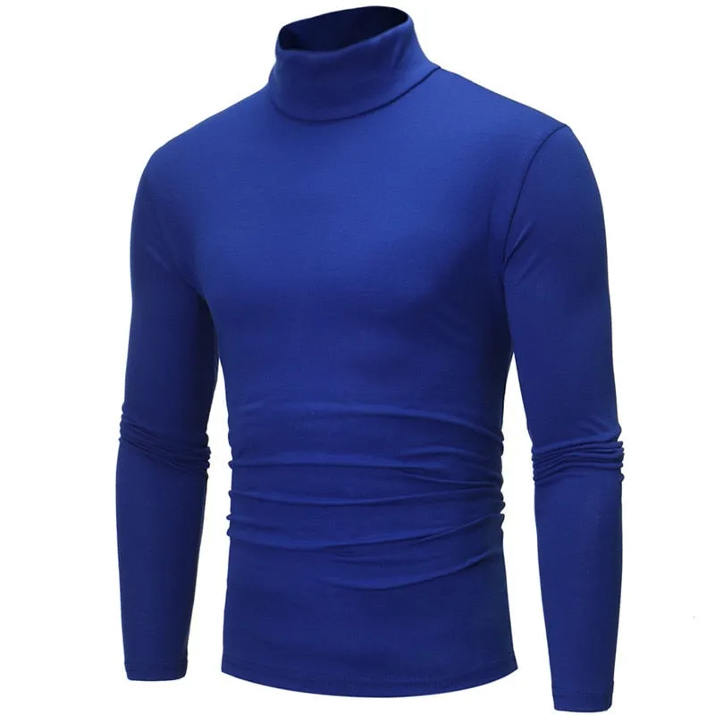 turtleneck for men slim elastic thin pullover men Spring Autumn knitting turtleneck men brand Men's high neck sweater