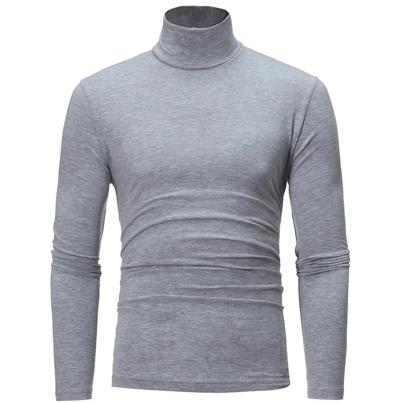 turtleneck for men slim elastic thin pullover men Spring Autumn knitting turtleneck men brand Men's high neck sweater
