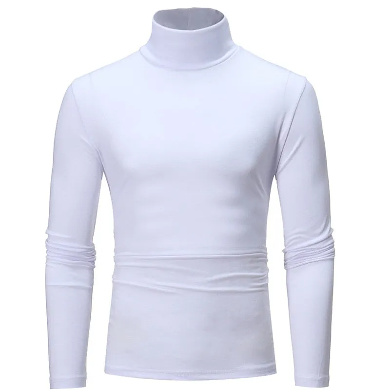 turtleneck for men slim elastic thin pullover men Spring Autumn knitting turtleneck men brand Men's high neck sweater