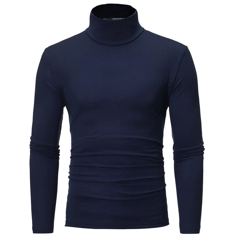 turtleneck for men slim elastic thin pullover men Spring Autumn knitting turtleneck men brand Men's high neck sweater