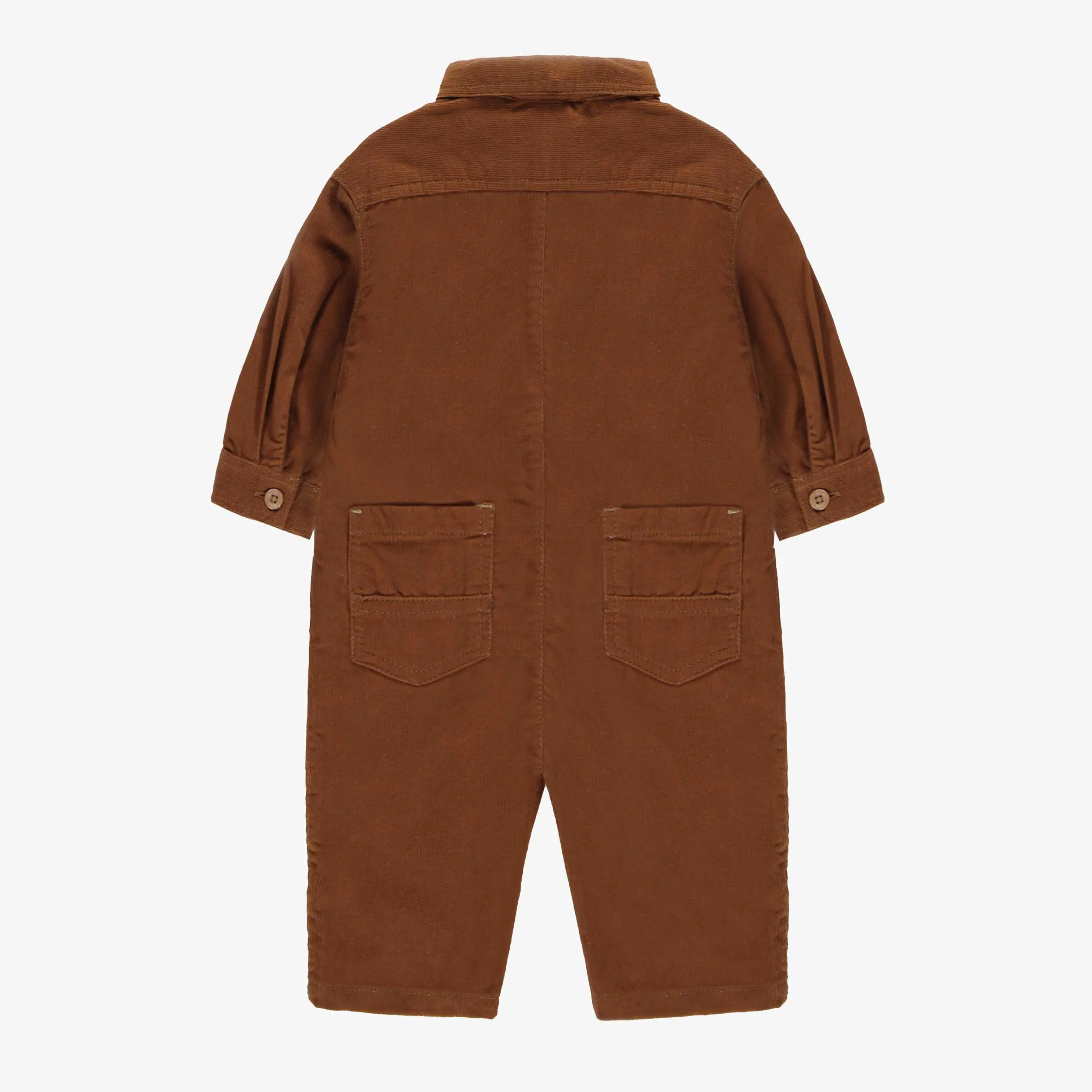 Une-pièce caramel coupe décontractée en velours côtelée, naissance || Caramel one-piece of relax fit in corduroy, newborn