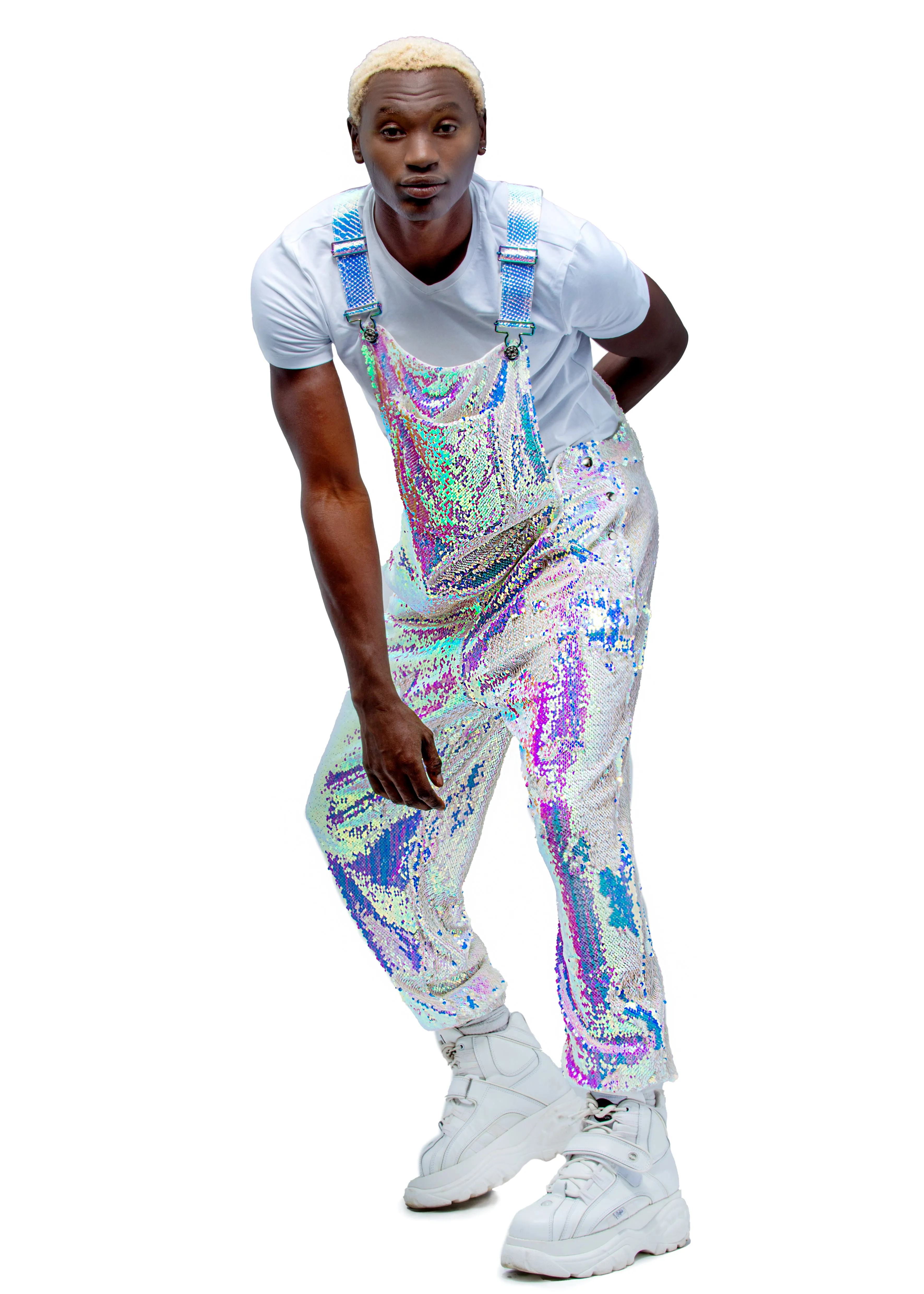 Unicorn Moonbeam Men's Jogger Sequin Overalls