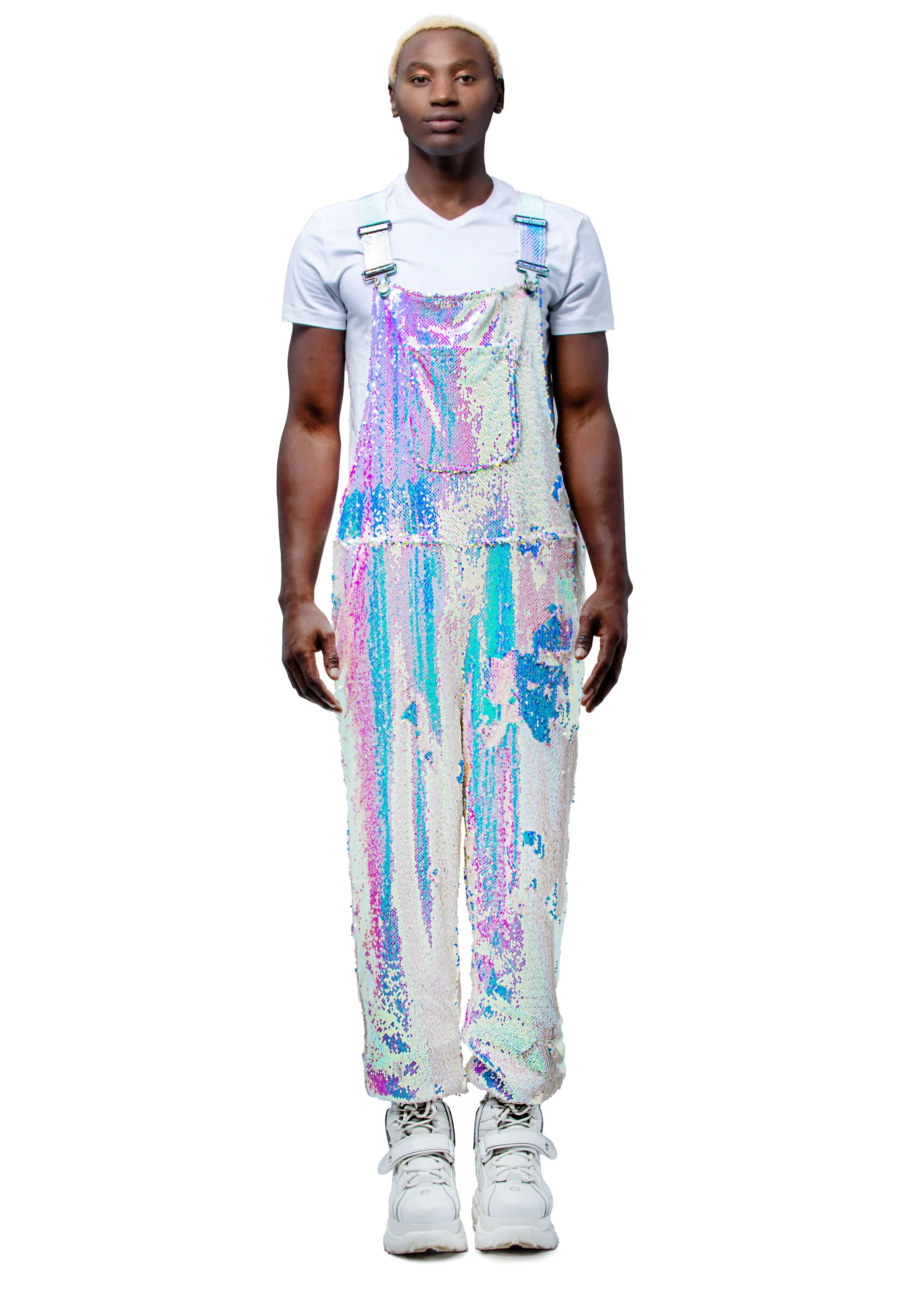 Unicorn Moonbeam Men's Jogger Sequin Overalls
