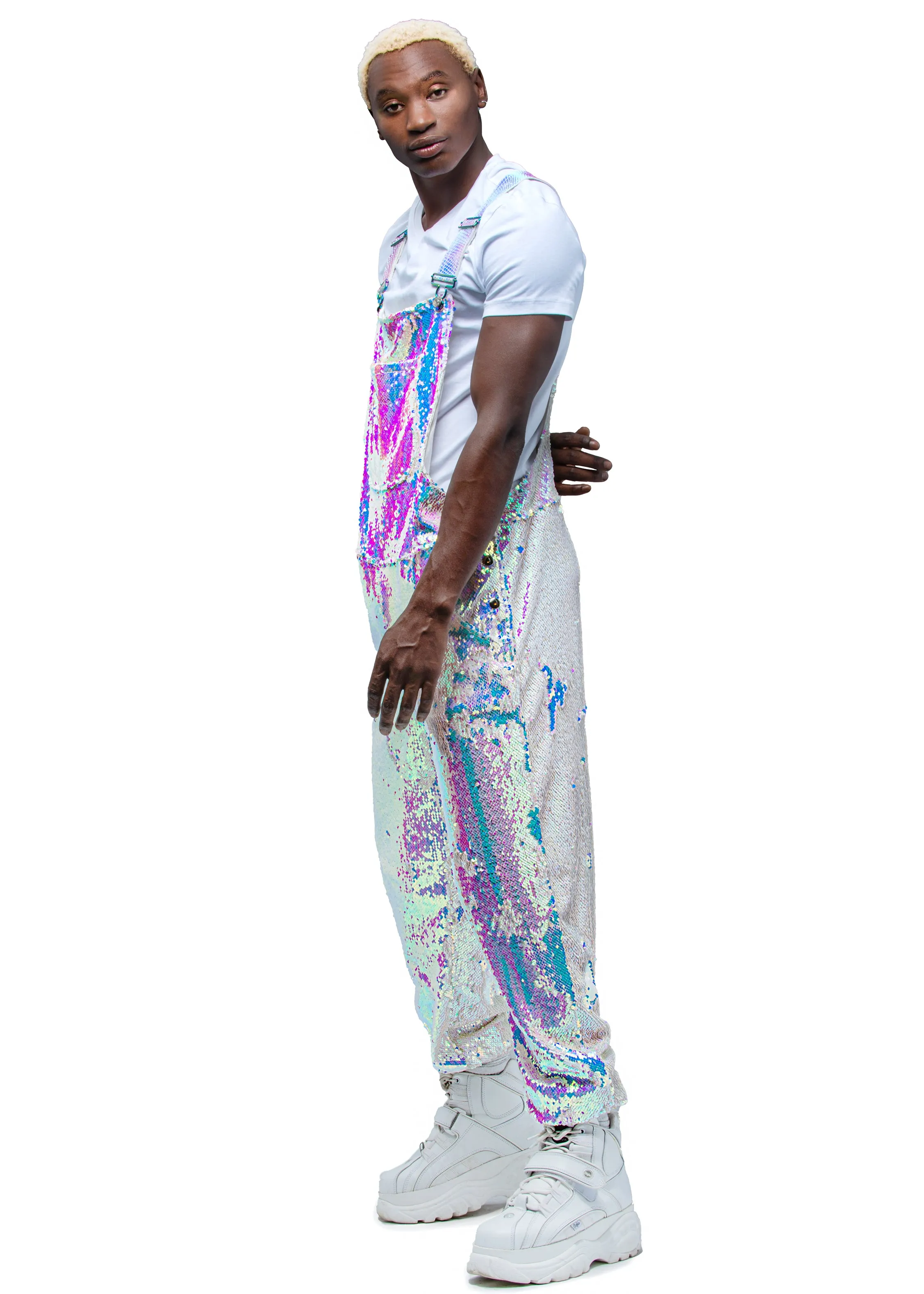 Unicorn Moonbeam Men's Jogger Sequin Overalls