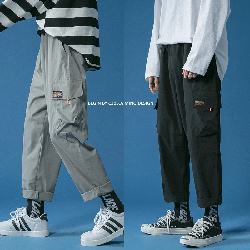 Unisex Overalls Cotton Multi-Pocket Overalls Straight Leg Trousers Casual Pants