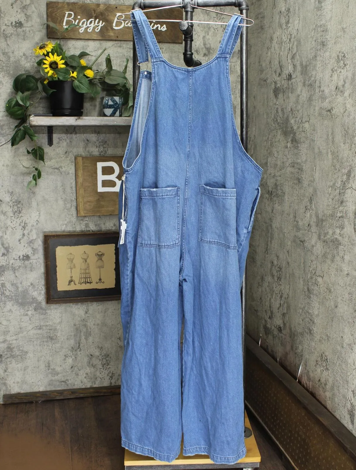 Universal Thread Women's Plus Size Denim Jean Overalls Medium Wash Blue 18W