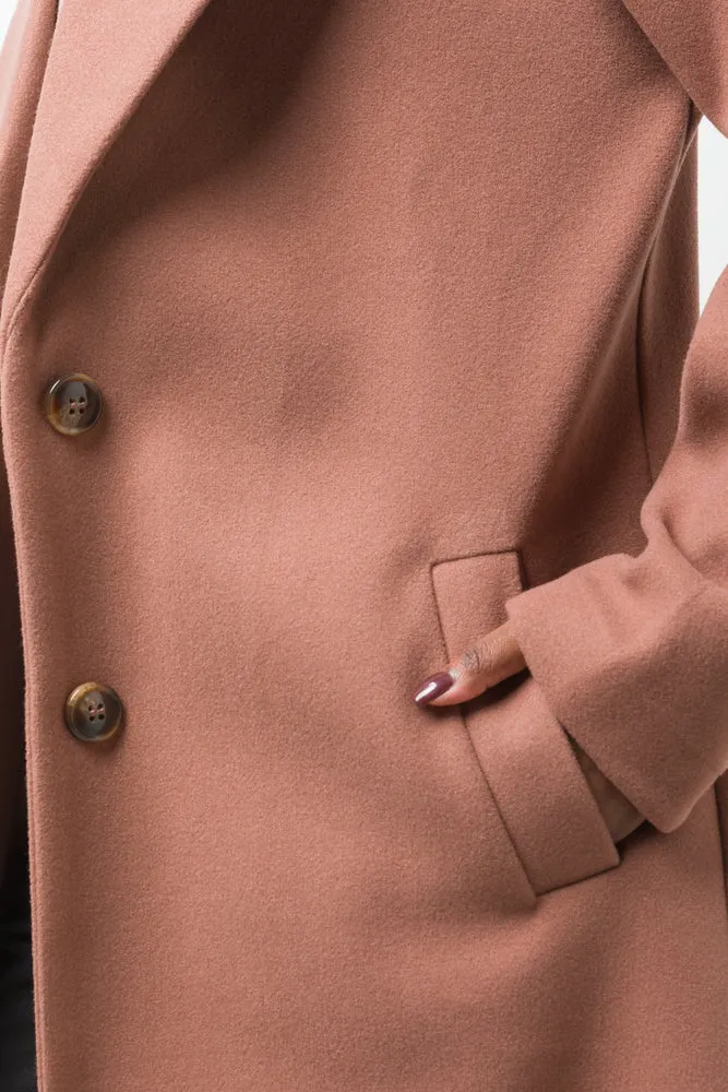 Unlined Melton Coat Natural