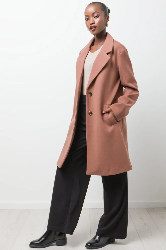 Unlined Melton Coat Natural