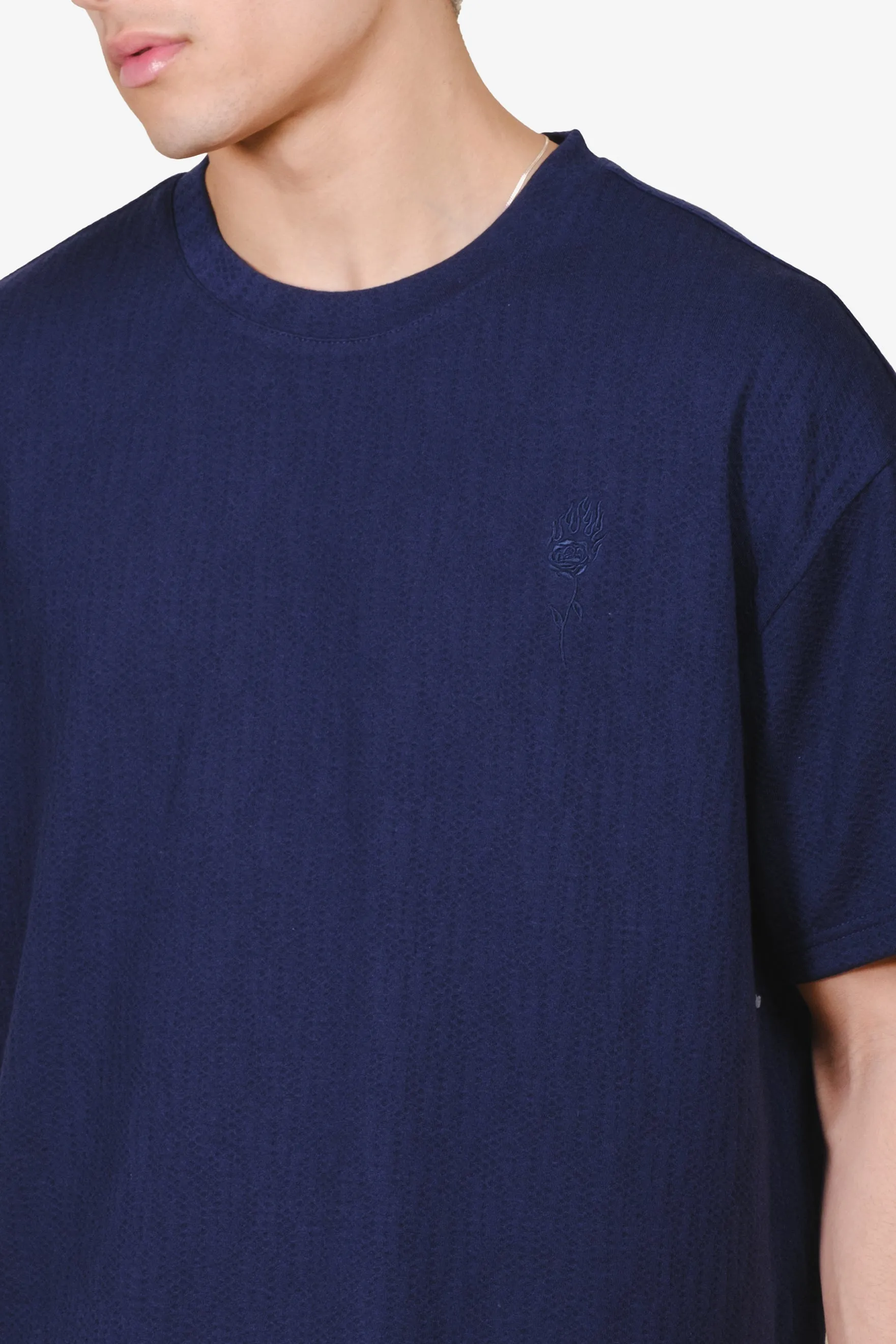 Vertical Cross Embroidered Tee