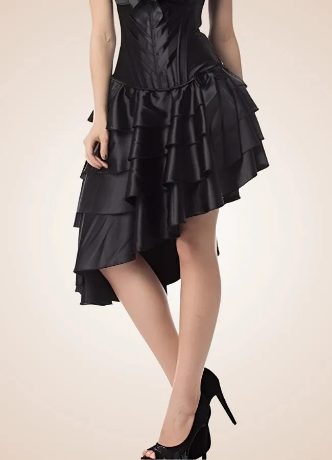 Victorian Ruffled Steampunk Midi Skirt