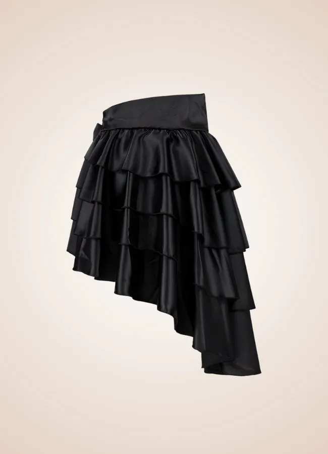 Victorian Ruffled Steampunk Midi Skirt
