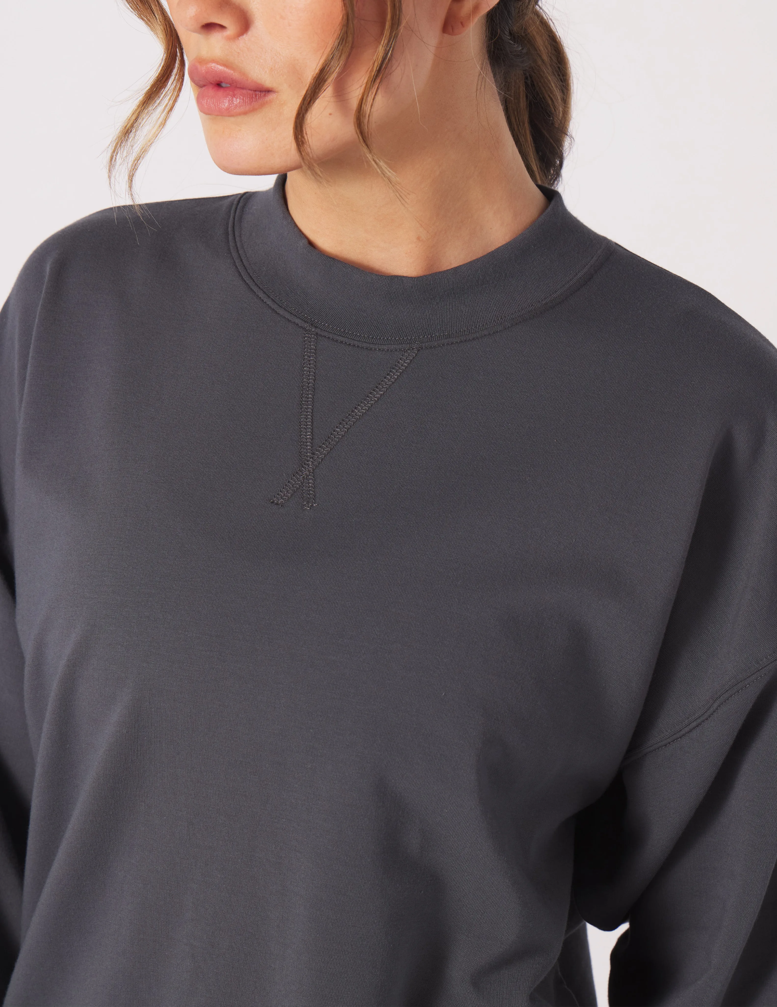 Vintage Oversized Crew: Carbon