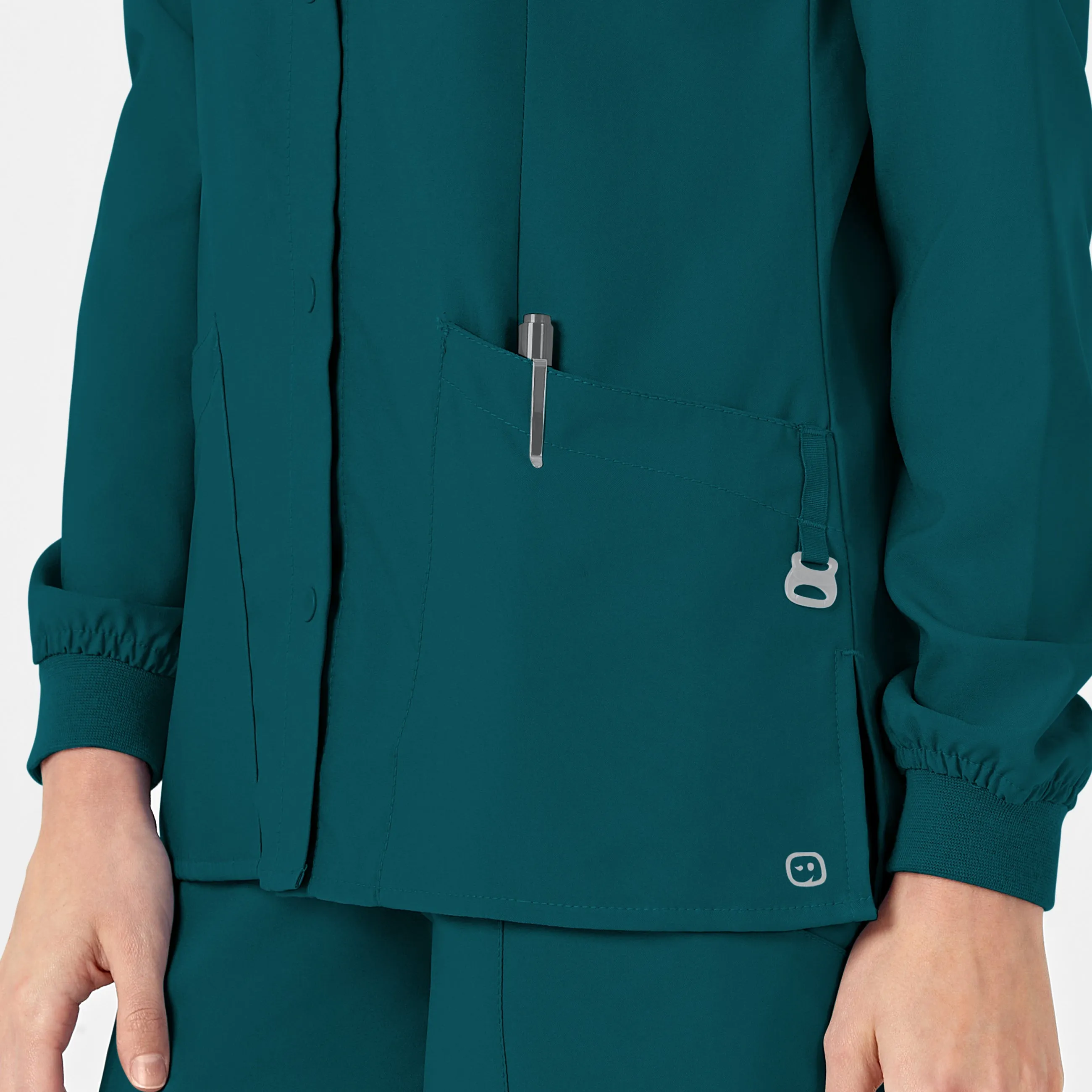 W123 8155 Crew Neck Warm Up Jacket Caribbean Blue