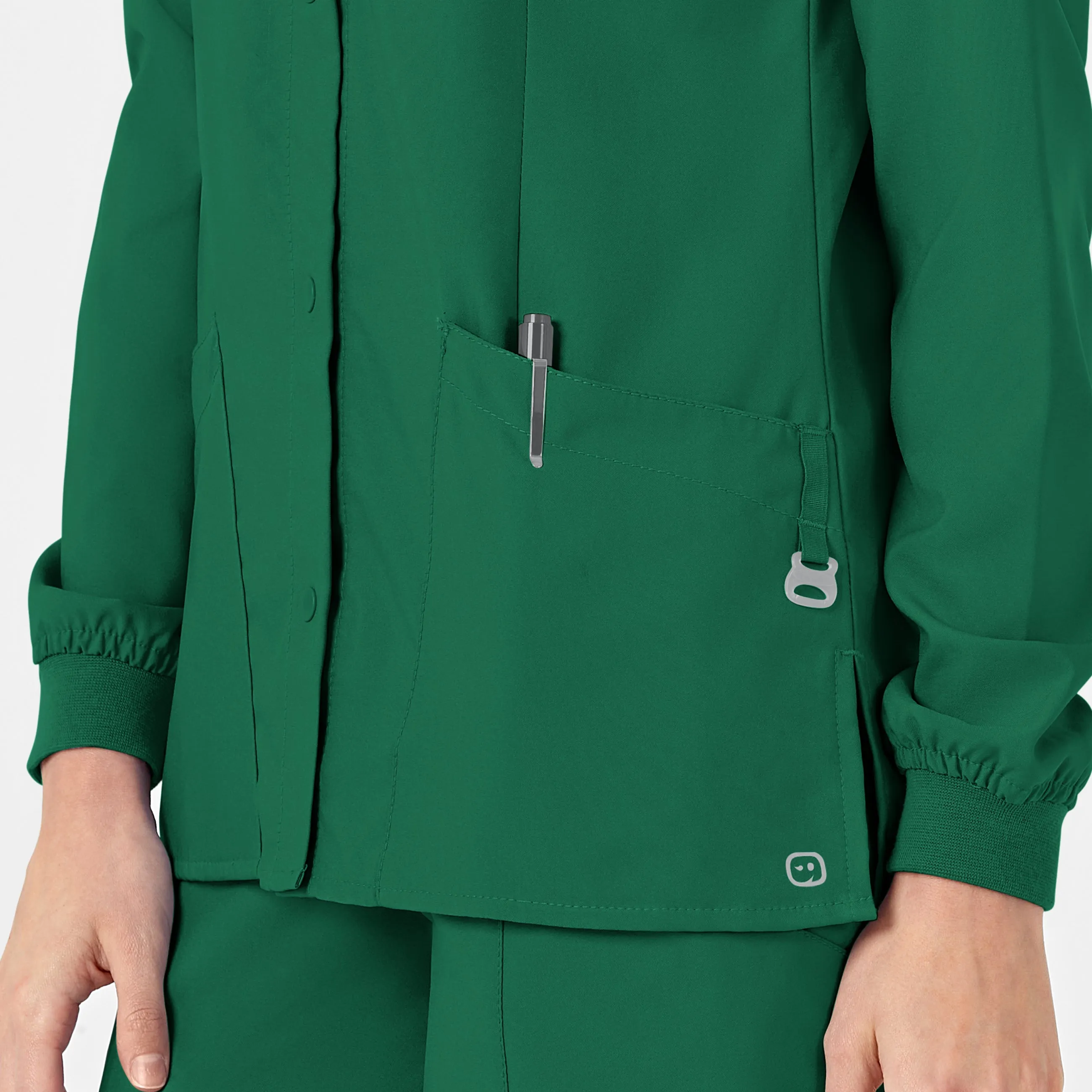 W123 8155 Crew Neck Warm Up Jacket Hunter