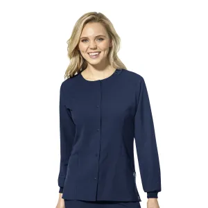 W123 8155 Crew Neck Warm Up Jacket Navy