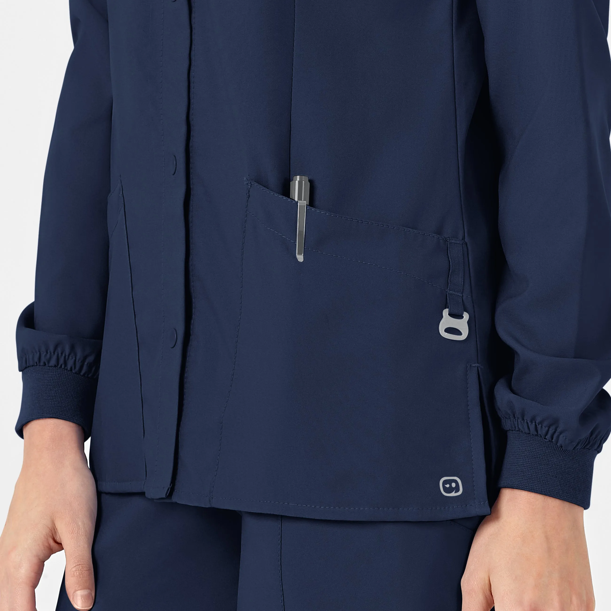 W123 8155 Crew Neck Warm Up Jacket Navy