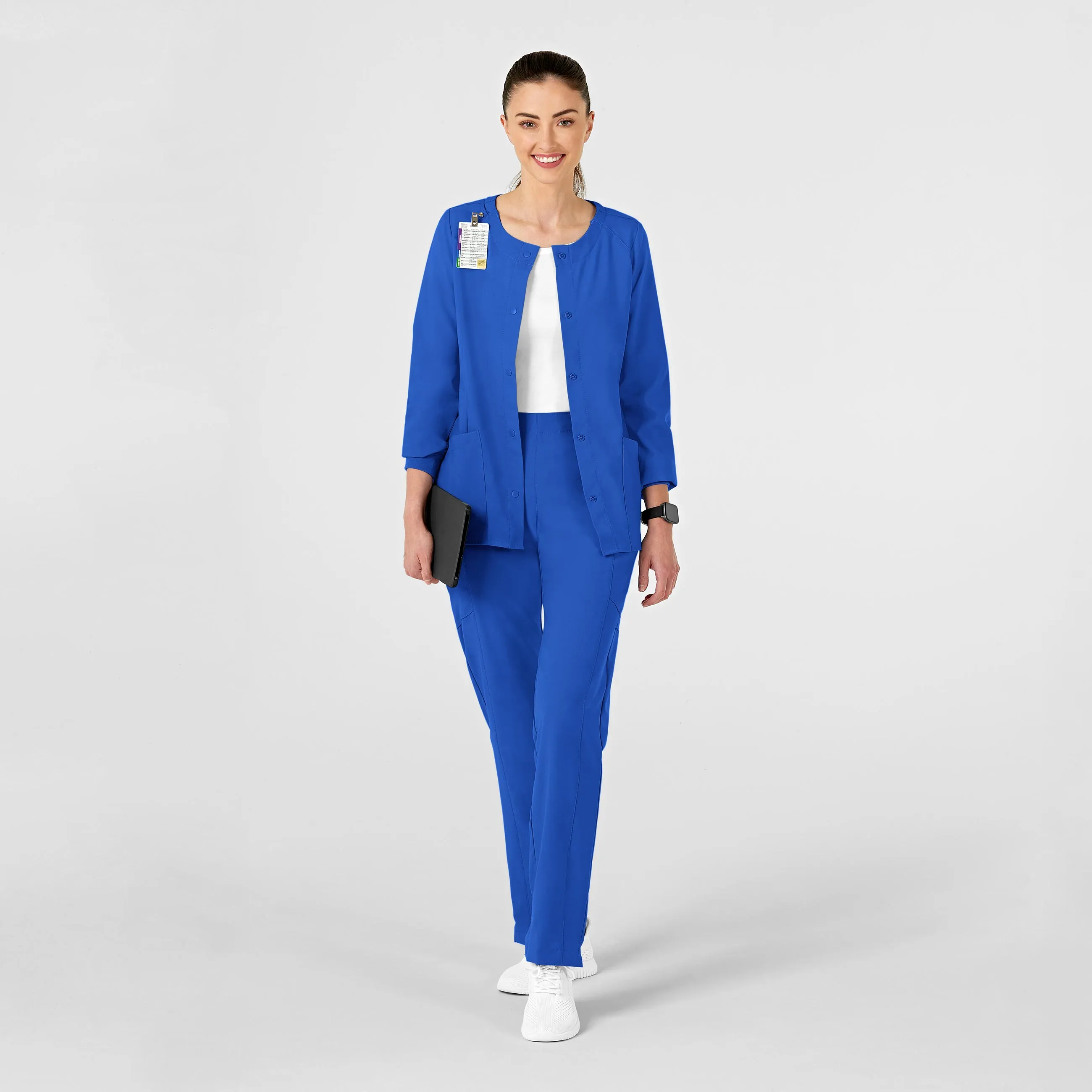 W123 8155 Crew Neck Warm Up Jacket Royal