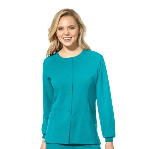 W123 8155 Crew Neck Warm Up Jacket Teal Blue