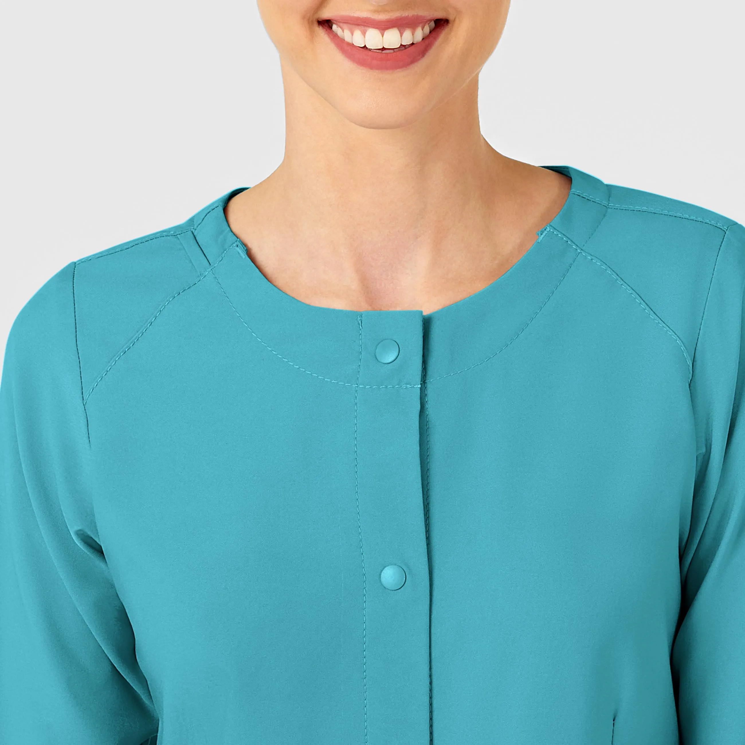 W123 8155 Crew Neck Warm Up Jacket Teal Blue