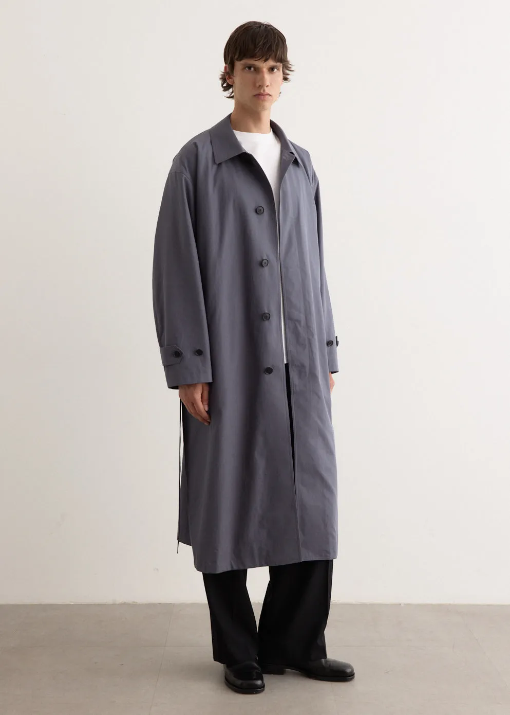 Washed Finx Gabardine Soutien Collar Coat