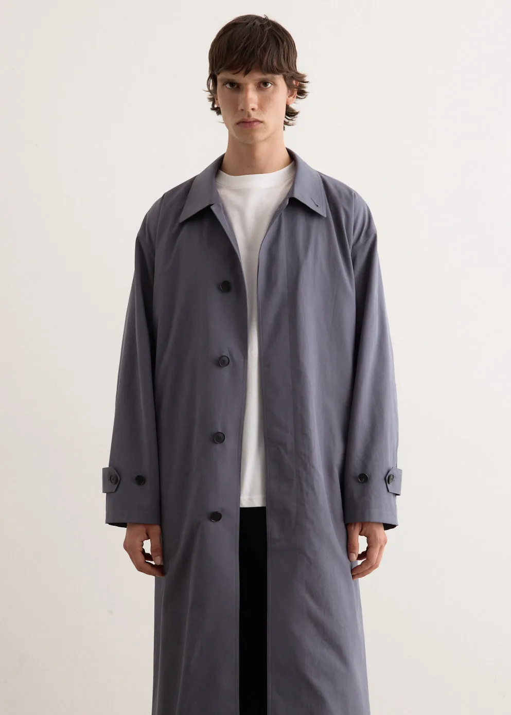 Washed Finx Gabardine Soutien Collar Coat