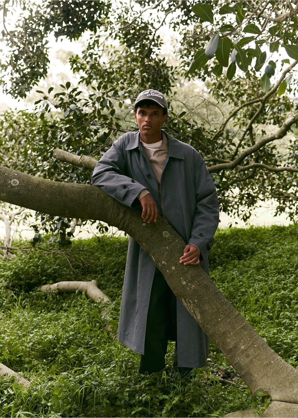 Washed Finx Gabardine Soutien Collar Coat