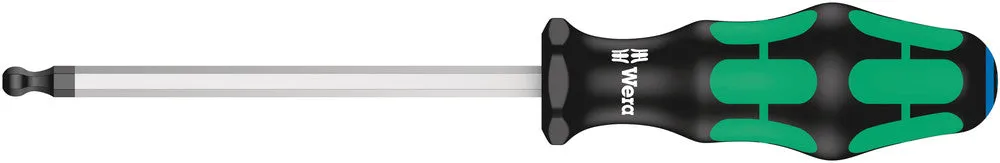 Wera 05022920001 352 Ball end screwdriver for hexagon socket screws, 1/4" x 125 mm