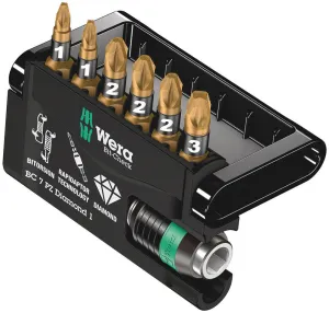 Wera 05057412001 Bit-Check 7 PZ Diamond 1, 7 pieces