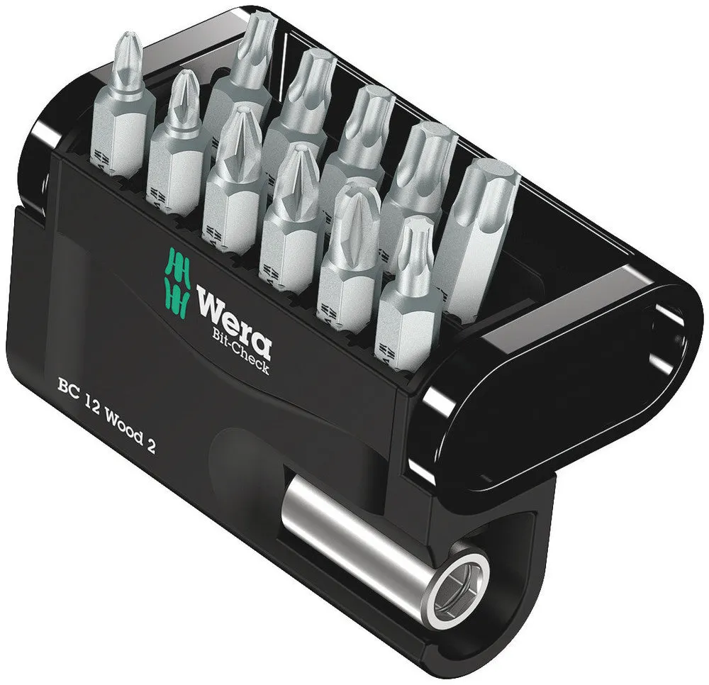 Wera 05057422001 Bit-Check 12 Wood 2, 12 pieces