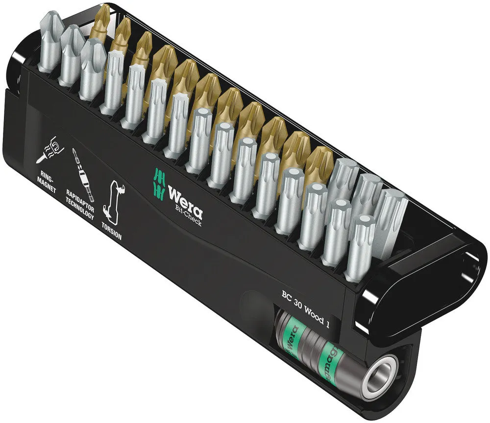 Wera 05057433001 Bit-Check 30 Wood 1, 30 pieces