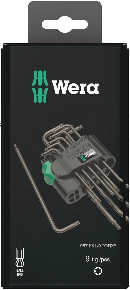 Wera 05073598001 967/9 TX 1 SB TORX® L-key set, BlackLaser, 9 pieces