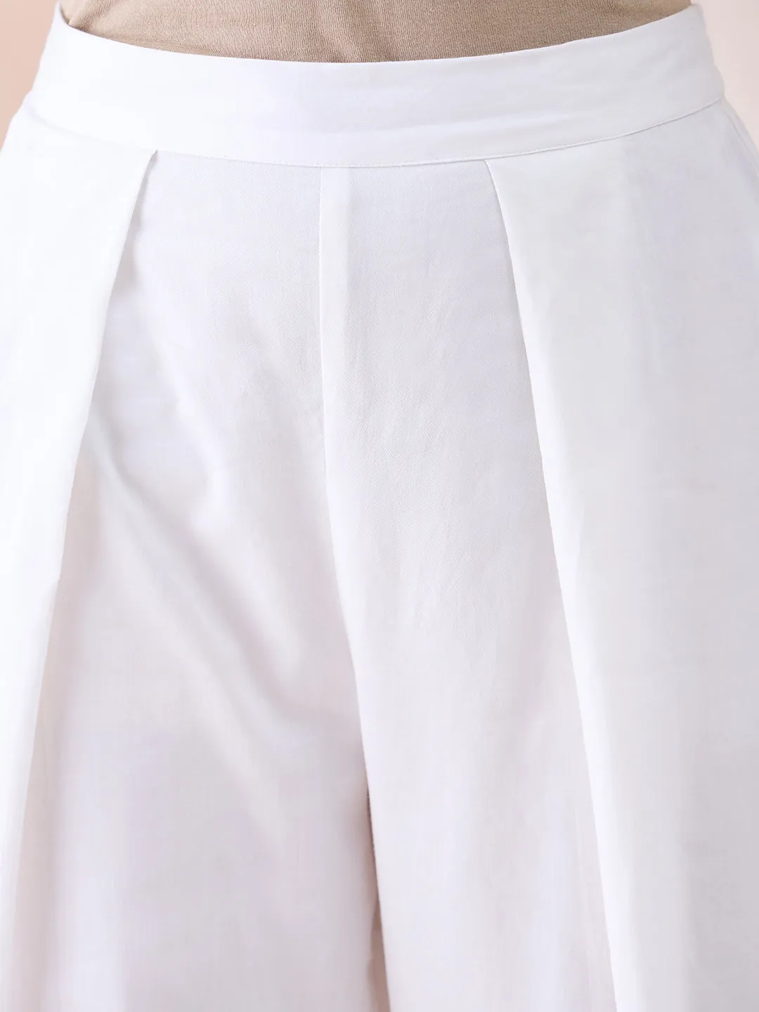 White Lace Detailing Dobby Kurta With Button Detailing Pant