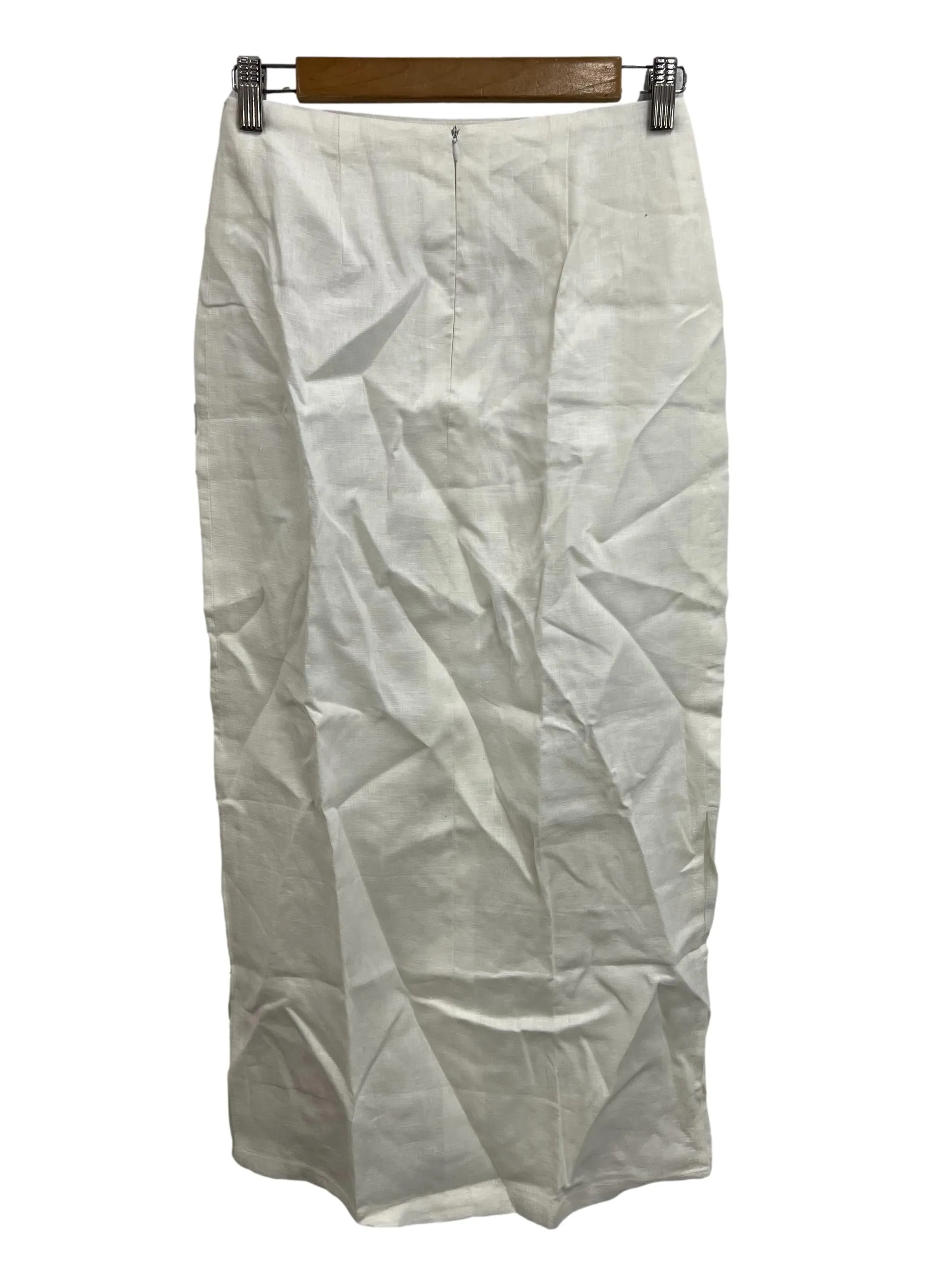 White Linen Skirt
