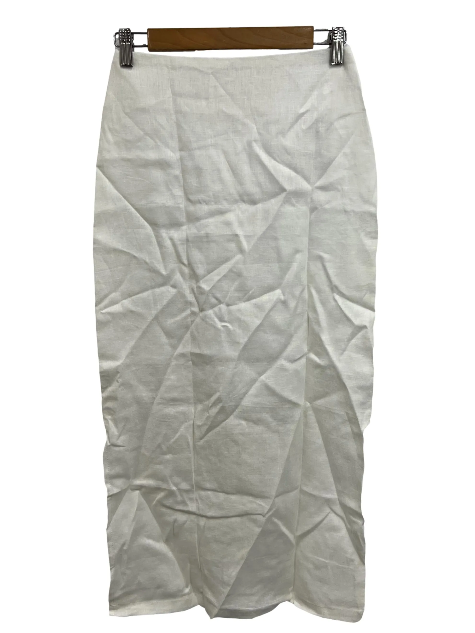 White Linen Skirt