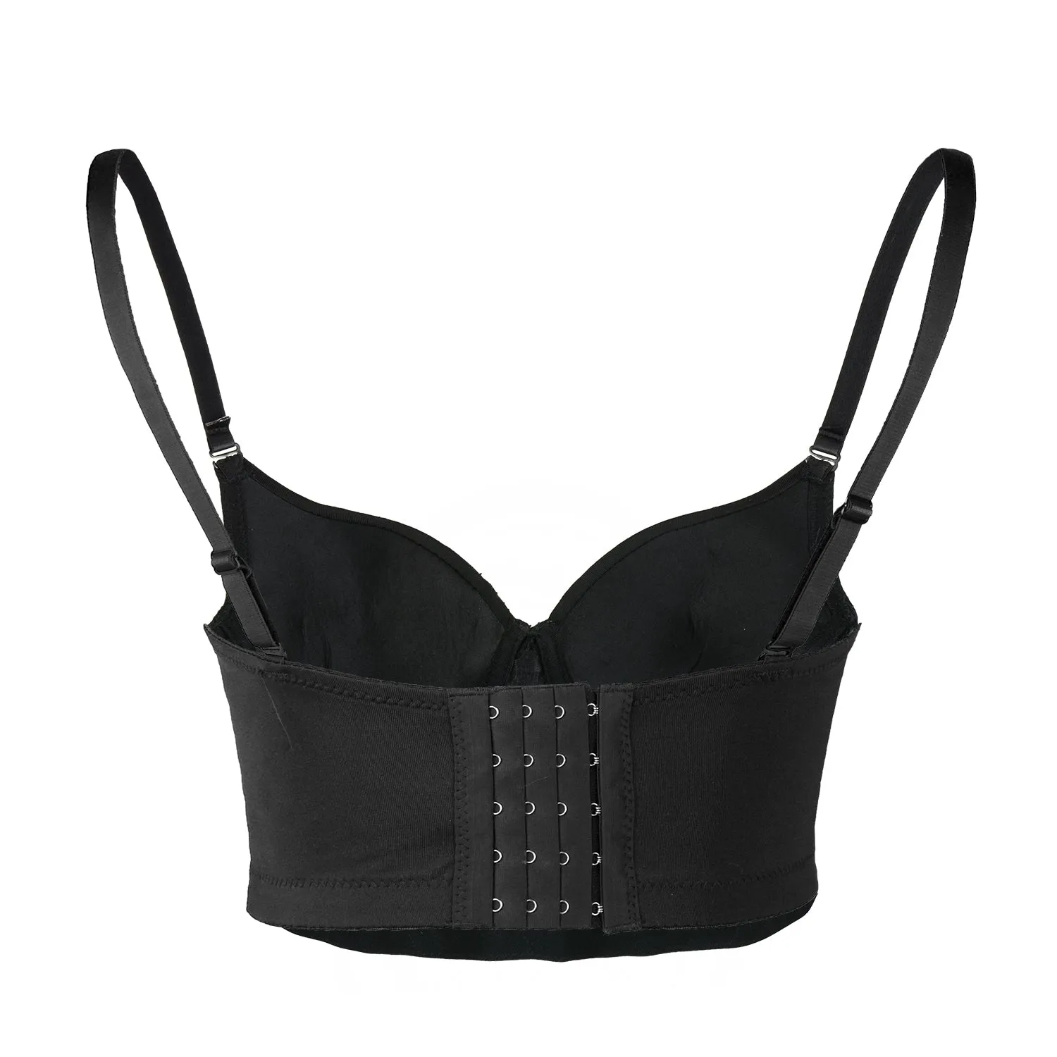White Women's Rhinestone Diamond Bustier Crop Top Bra